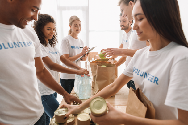 Group of young leaders volunteering together