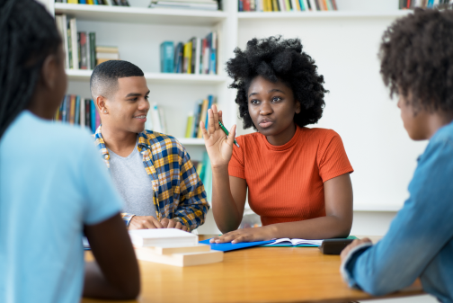 Group of students in conversation